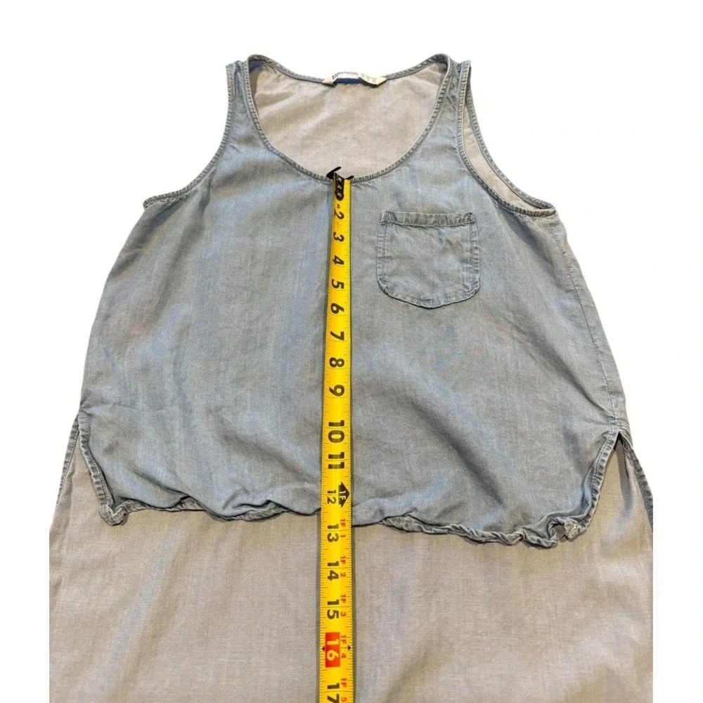 Zara Tank Top Small Women's Blue Denim Flowy Basic Z1975 Denim - Picture 6 of 7